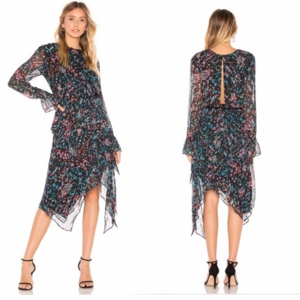IRO Blank Tiered Midi Dress REVOLVE sz 36